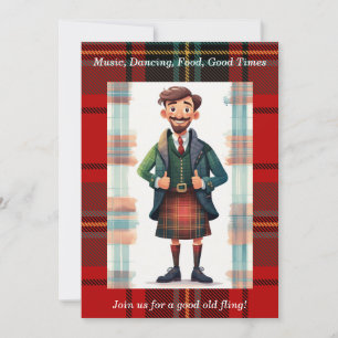Skotsk Tartan Plaid Personlig Fest Inbjudningar