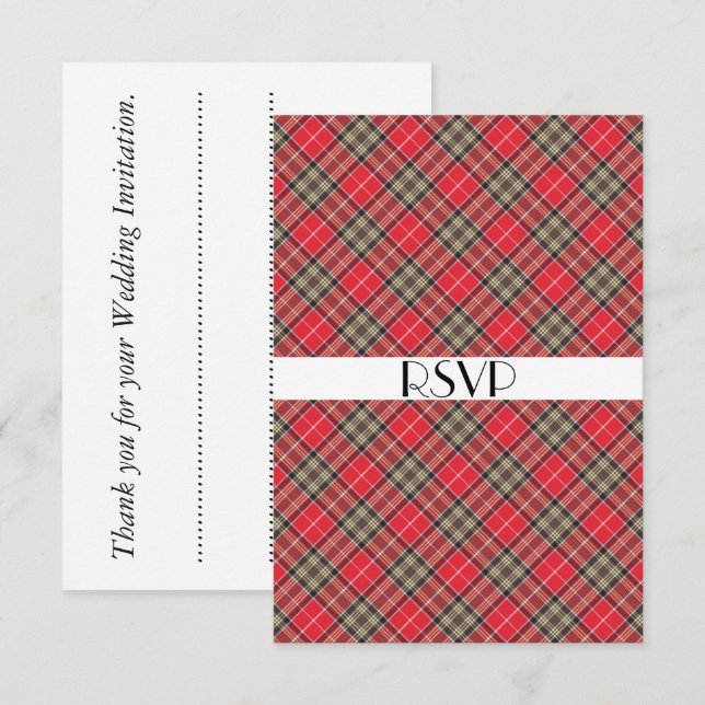 Skotsk Tartan Play Theme Firande Party OSA Inbjudningar (Fram/baksida)