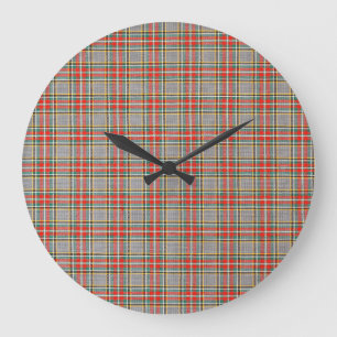 Skotsk tartan: rödgrönt-gult mönster. stor klocka