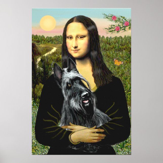Skotsk terrier 3 - Mona Lisa Poster (Framsidan)