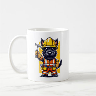 Skotsk terrier byggnadsarbetare kaffemugg