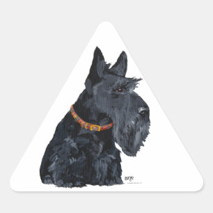 Skotsk terrier dekal triangelformat klistermärke