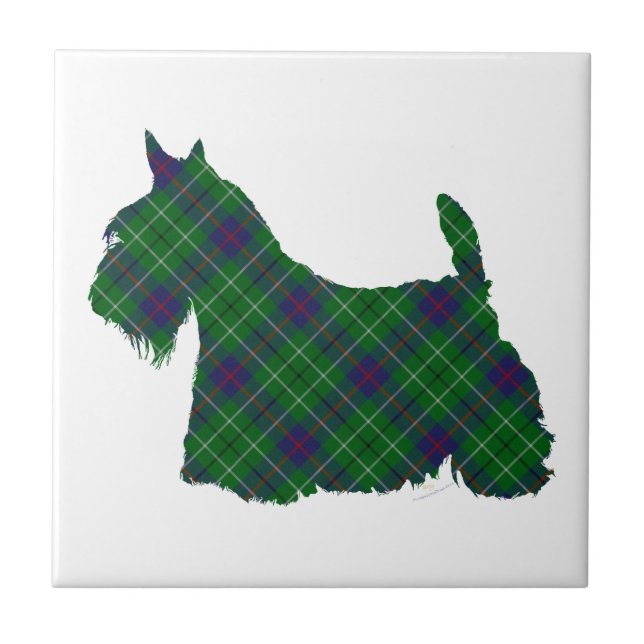 Skotsk terrier Duncan Tartan Kakelplatta (Framsidan)