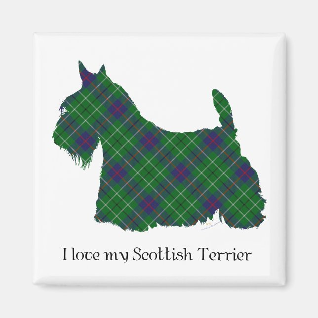 Skotsk terrier Duncan Tartan Magnet (Framsidan)
