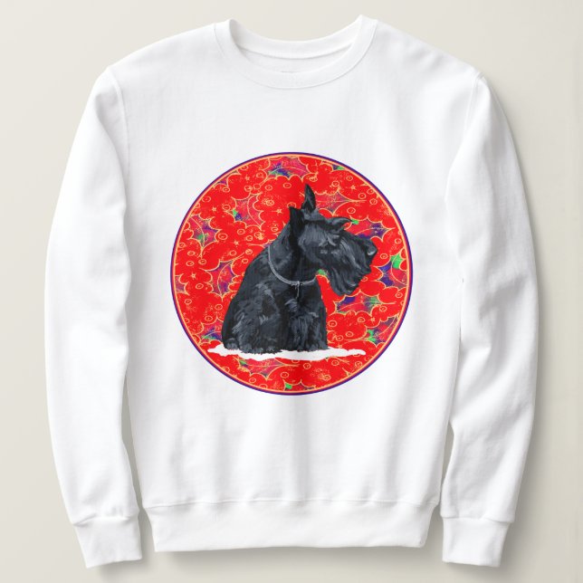Skotsk Terrier Färgrik Firande T Shirt (Design framsida)