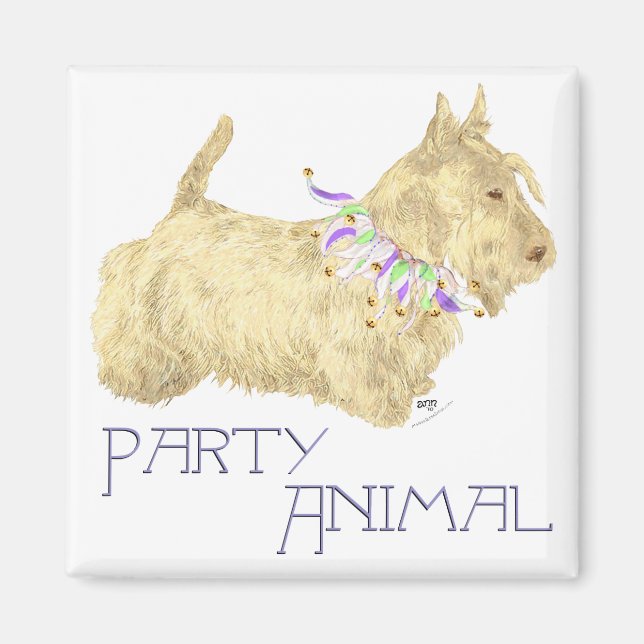 Skotsk terrier festdjur magnet (Framsidan)