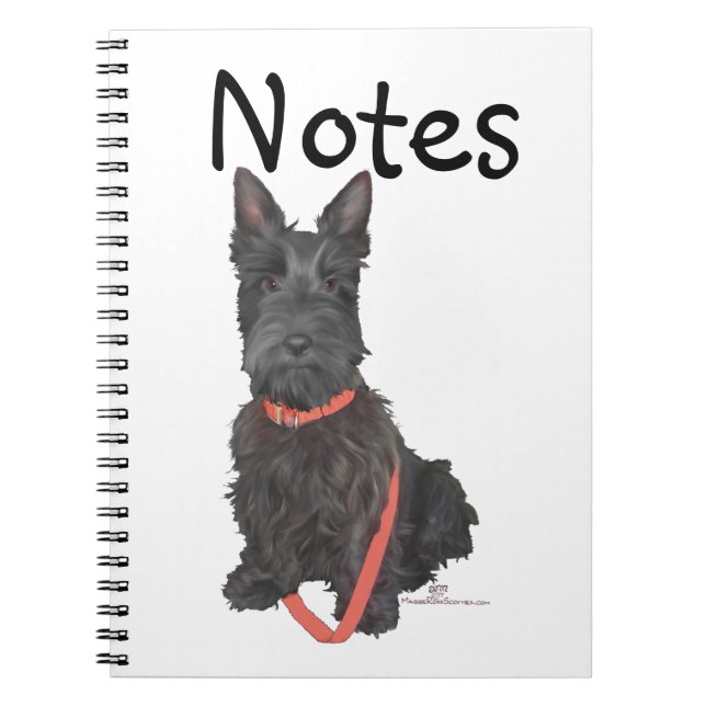 Skotsk Terrier Flourish Anteckningsbok Med Spiral (Framsidan)