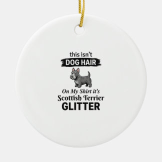 Skotsk terrier glitter Rolig design för hundälskar Julgransprydnad Keramik