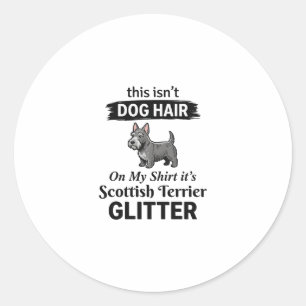 Skotsk terrier glitter Rolig design för hundälskar Runt Klistermärke
