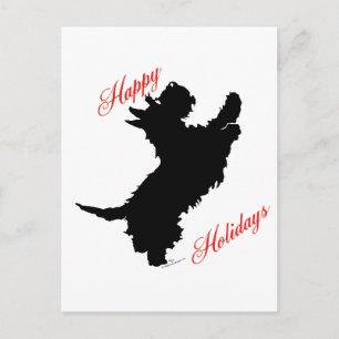 Skotsk terrier God jul Helg Vykort
