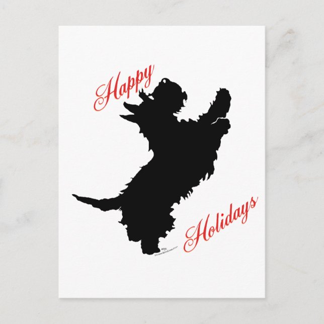 Skotsk terrier God jul Helg Vykort (Framsida)