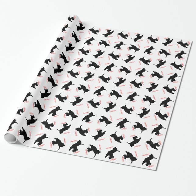 Skotsk terrier God jul Presentpapper (Utrullad)
