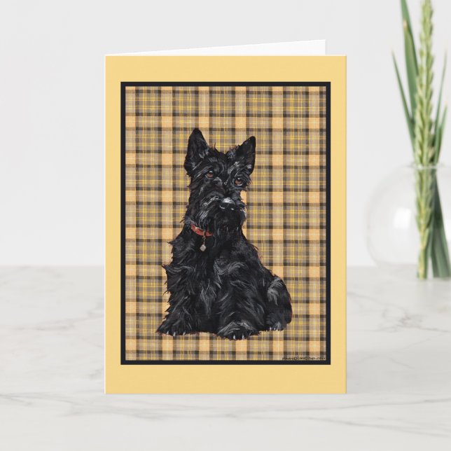 Skotsk terrier gratulationskort kort (Framsida)