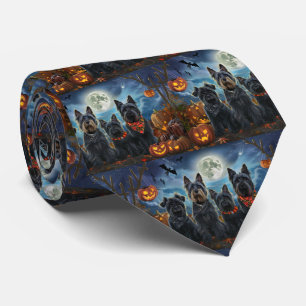 Skotsk Terrier Halloween Kuslig Slips