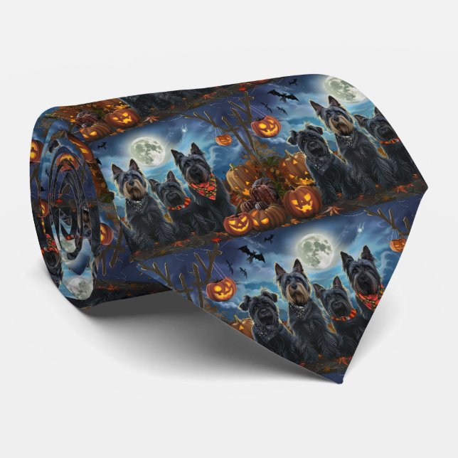 Skotsk Terrier Halloween Kuslig Slips (Rullad)