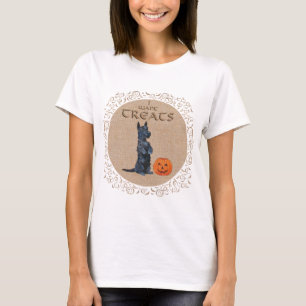 Skotsk Terrier Höst Säsongsdesign Tee Shirt