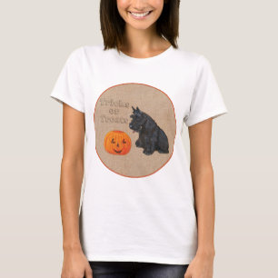 Skotsk Terrier Höst Säsongsdesign Tee Shirt
