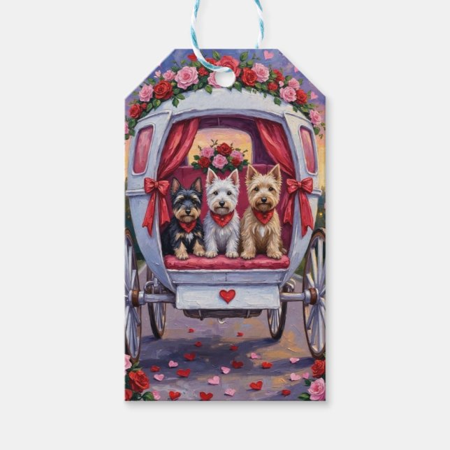 Skotsk Terrier Hund Alla Hjärtans Dag  Presentetikett (Framsidan)