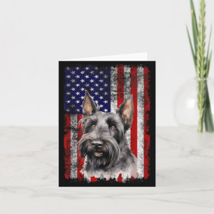 Skotsk Terrier Hund Älskare Flagga 4:e Juli Kort