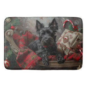 Skotsk Terrier Hund Jul Festlig Badrumsmatta