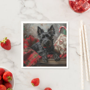 Skotsk Terrier Hund Jul Festlig Pappersservett