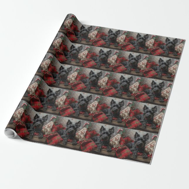 Skotsk terrier hund jul festlig presentpapper (Utrullad)