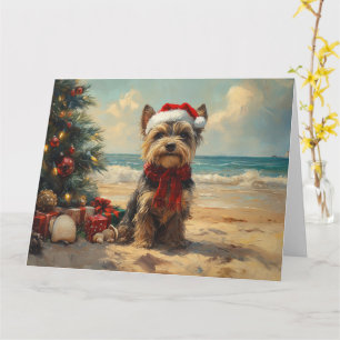 Skotsk Terrier Hund Jul Vintage Strand Kort