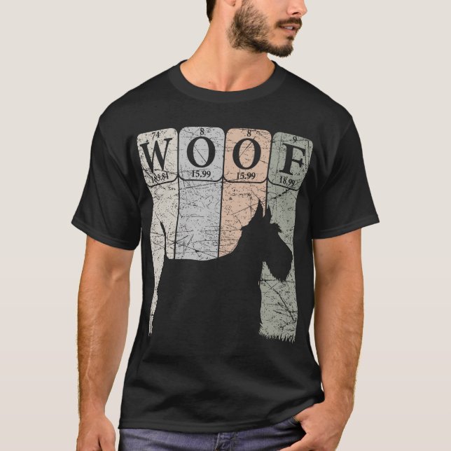 Skotsk terrier hund periodiska systemets element t shirt (Framsida)
