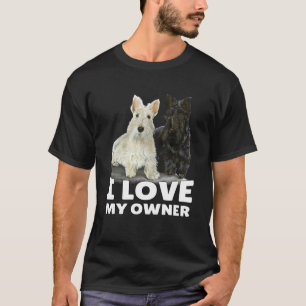 Skotsk terrier hundägare Jag älskar min ägare Scot T Shirt