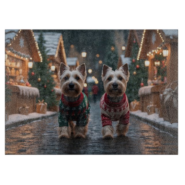 Skotsk terrier hundar jul snö semester (Framsidan)