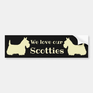 Skotsk terrier, jag älskar mina Scotties, 2 vete Bildekal