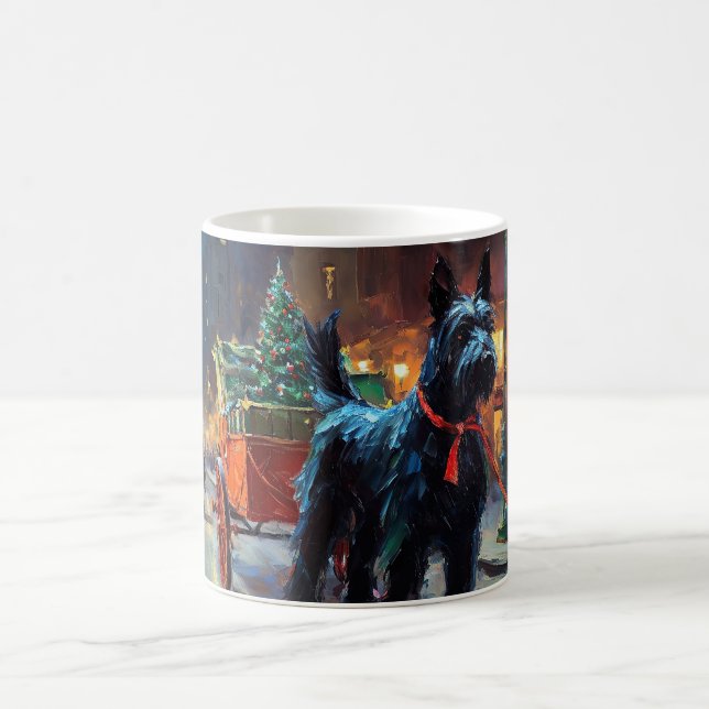 Skotsk terrier jul firande  kaffemugg (Center)