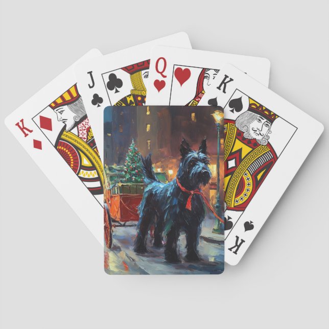 Skotsk terrier jul firande säsong casinokort (Baksidan)