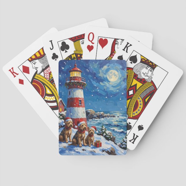 Skotsk Terrier Jul Ljuskälla Högtid Casinokort (Baksidan)