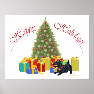 Skotsk terrier jul poster