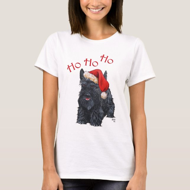 Skotsk terrier jul tee (Framsida)
