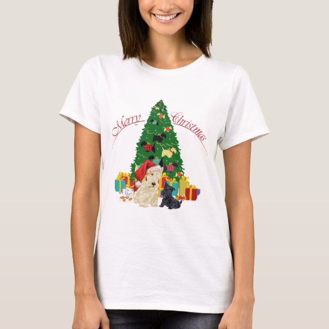 Skotsk terrier jul tee (Framsida)