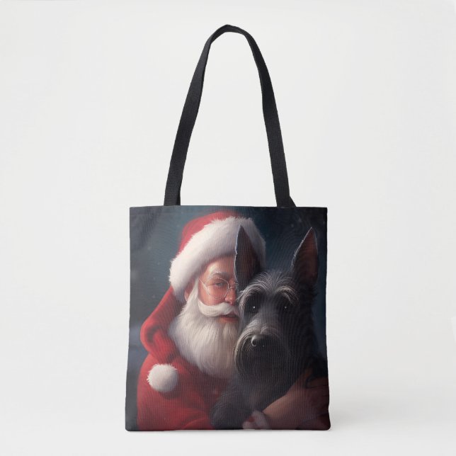 Skotsk Terrier Jul Tomte Festlig Jul Tygkasse (Framsida)