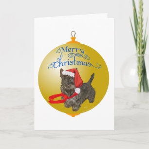 Skotsk terrier julgransprydnad helgkort
