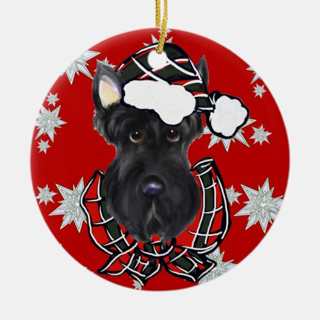 SKOTSK TERRIER JULGRANSPRYDNAD KERAMIK (Framsidan)