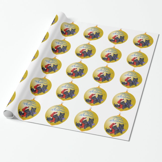 Skotsk terrier julgransprydnad presentpapper (Utrullad)