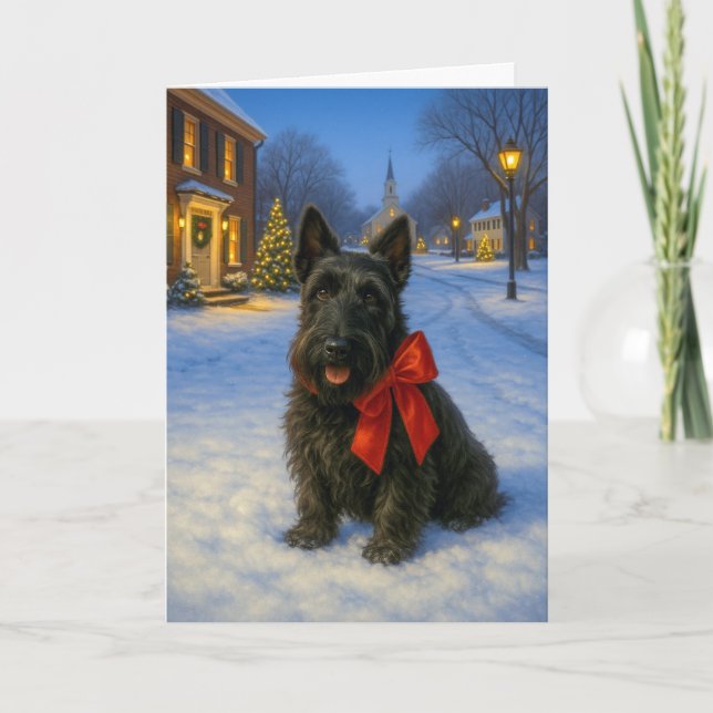 Skotsk terrier julkort helgkort (Framsida)