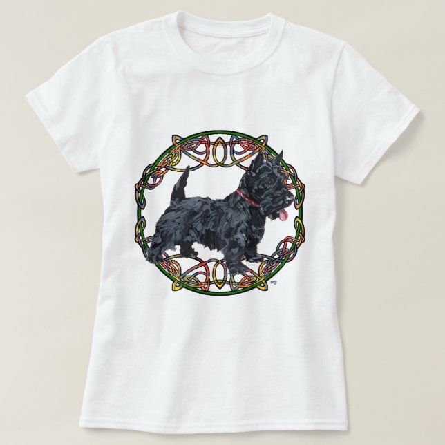Skotsk terrier kelterdesign t-shirt (Design framsida)