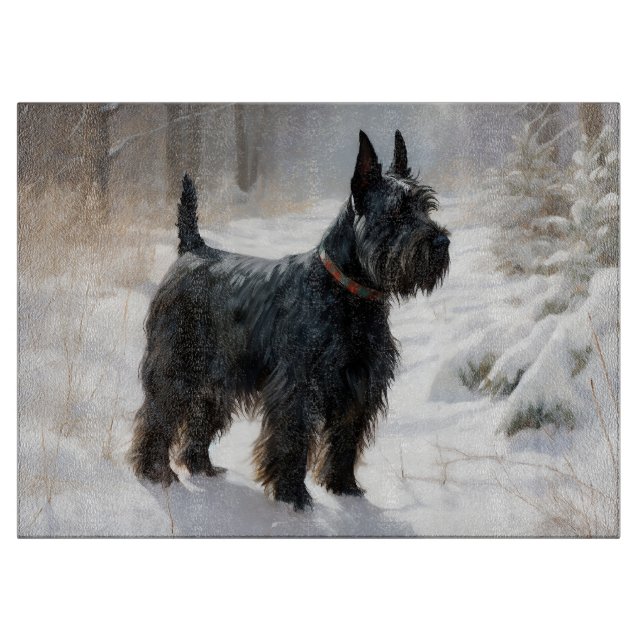 Skotsk Terrier Låt det snöa Jul (Framsidan)