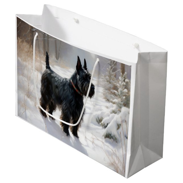 Skotsk Terrier Låt det snöa Jul (Framsidan Vinklad)