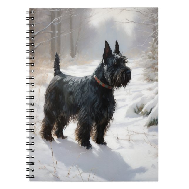 Skotsk terrier Låt det snöa Jul Anteckningsbok (Framsidan)