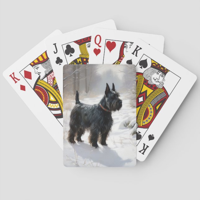 Skotsk Terrier Låt det snöa Jul Casinokort (Baksidan)