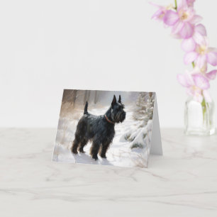 Skotsk Terrier Låt det snöa Jul Kort