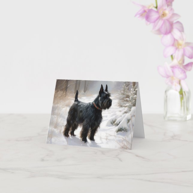 Skotsk Terrier Låt det snöa Jul Kort (Orkide)