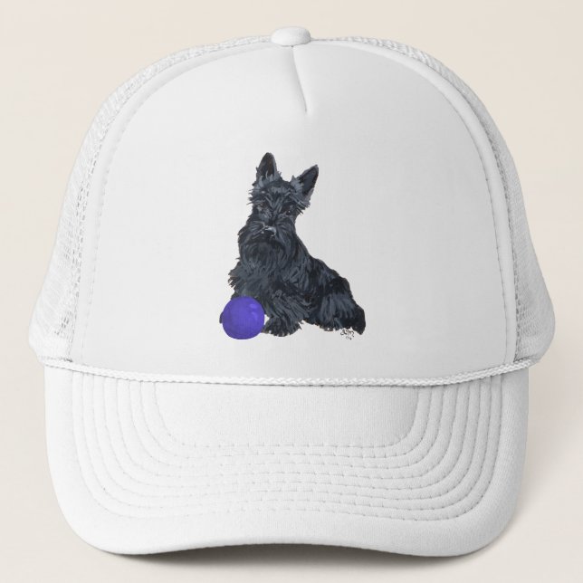 Skotsk terrier lek med mig! truckerkeps (Framsida)